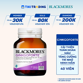 Viên Uống Hỗ Trợ Tuần Hoàn Máu Não Blackmores Ginkgoforte Lọ 40 Viên