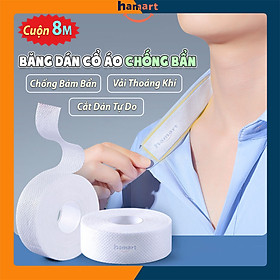 Cuộn 8M Băng Dán Cổ Áo Sơ Mi Chống Bẩn Vải Không Dệt Thoáng Khí Bám Dính Tốt Thấm Hút Mồ Hôi