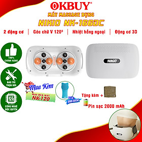 Máy Massage Bụng Cao Cấp Nikio NK-166DC - Công Nghệ Xoa Bóp Kết Hợp Nhiệt Hồng Ngoại, Động Cơ Matxa Kép, 3 Cường Độ Tùy Chỉnh, Pin Sạc Tiện Mang Đi Xa