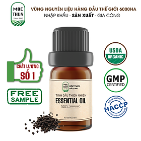 Tinh Dầu Tiêu Đen Nguyên Chất Hữu Cơ MỘC THỦY 100ML - Black Pepper Essential Oil - Khử Mùi Xông Thơm Phòng, Thư Giãn - Đạt chuẩn chất lượng kiểm định