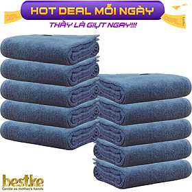 Khăn Gội bestke 100% Cotton Xuất Khẩu Hàn Quốc màu dark blue, towels manufacturer, Combo 10 cái, size 34*70cm = 120g/cái