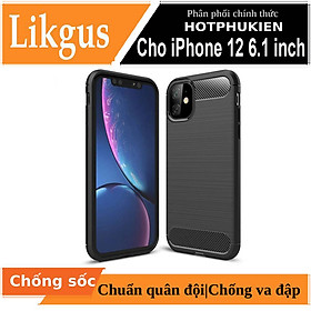 Ốp lưng chống sốc cho iPhone 12 (6.1 inch) hiệu Likgus (chuẩn quân đội, chống va đập, chống vân tay) - Hàng nhập khẩu