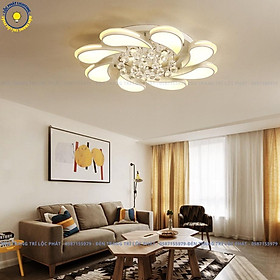 Mua Đèn trần  đèn ốp trần 8 cánh giọt nước thả pha lê trang trí phòng khách  phòng ngủ 3 chế độ ánh sáng