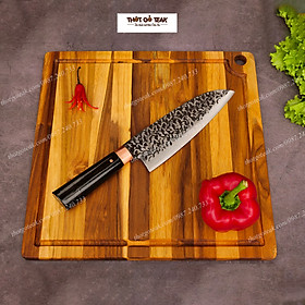 Mua Thớt Gỗ Teak Cao Cấp - Cắt Thái  Trang Trí - 35x35x1 4cm - VRL02 | HTX DAO PHÚC SEN