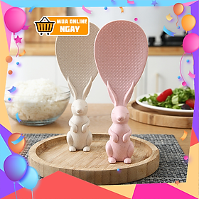 Mua  GDSG147  Muỗng Múc Xới Cơm Có Đế Đứng Hình Chú Thỏ Chất Liệu Nhựa Lúa Mì Thiên Nhiên  Tiện lợi 