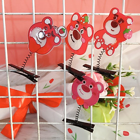 Kẹp Tóc Lò Xo Gấu Dâu Lotso Siu Dễ Thương Ảnh Thật Shop Chụp