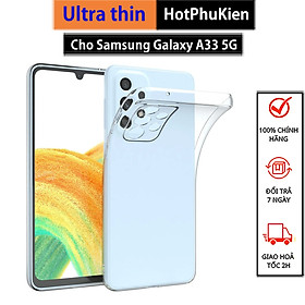 Ốp lưng silicon dẻo cho Samsung Galaxy A33 5G hiệu Ultra Thin mỏng 0.6mm độ trong tuyệt đối chống trầy xước - Hàng nhập khẩu