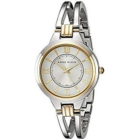 Anne Klein Women's AK/1441SVTT Two-Tone Open Bangle Watch