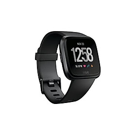 Fitbit Versa Smart Watch, Black/Black Aluminium, One Size (S & L Bands Included)