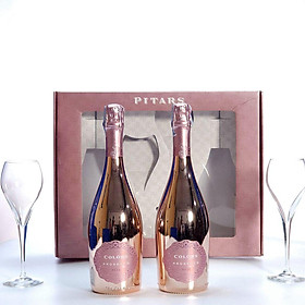 Hộp quà 2 chai vang Sparkling PITARS COLORS PROSECCO ROSE
