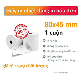 Mua CUỘN LẺ Giấy in nhiệt K80  giấy in bill 80 x 45mm VAYO  lõi nhỏ siêu tiết kiệm  định lượng 65gsm - Hàng chính hãng
