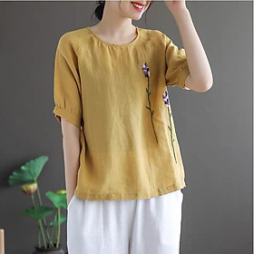 Áo Đũi Nữ Dáng Rộng Phong Cách Thanh Lịch Cho Phụ Nữ Thời Trang Đũi Việt DVALE40