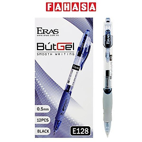 Hộp 12 Bút Gel Bấm 0.5 mm - Eras E128 - Mực Đen
