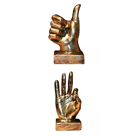 2Pcs Chic Art Hand Gesture Sculpture Ornament Figurine Statue Tabletop Decor