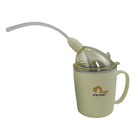 Stainless Steel Silicone  Cup Elderly Nursing Eating Mug 350ml Green