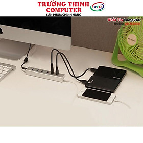 Mua Bộ chia 7 cổng USB 3.0 Unitek Y-3090 tích hợp chức năng hub sạc (Bạc) - HÀNG CHÍNH HÃNG