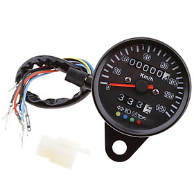 Universal Motorcycle LCD RPM Digital Display Odometer Speedometer 4 LED Light