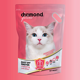 Cát Vệ Sinh Cho Mèo Công nghệ carbon siêu vón siêu khử mùi Diamond Feline túi hồng mùi phấn 7kgs/ 15.4Lbs (HÀNG CÔNG TY CHÍNH HÃNG)