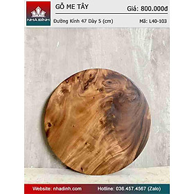 Mua Mặt Bàn Tròn Gỗ Me Tây Nguyên Khối Đường Kính 47 Dày 5 (cm)