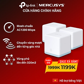 Mua Bộ Phát Wifi Mesh Mercusys Halo S12 (3-Pack) Chuẩn AC Tốc Độ 1200Mbps - Hàng Chính Hãng