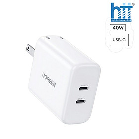 Mua Củ sạc nhanh UGREEN 10342 Sạc nhanh 40W 2 cổng Type C Chân cắm tròn EU – Hàng chính hãng