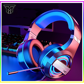 Tai Nghe Chụp Tai Máy Tính Teement TM01 Gaming MC Q9 Có Đèn Led Đổi Màu, Mic Đàm Thoại, Headphone Chơi Game Trên Laptop, Pc - Hàng Chính Hãng