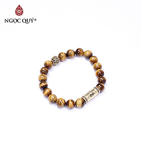 Vòng tay đá thiên nhiên phối charm hợp kim size hạt 10mm - Ngọc Quý Gemstones