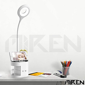 Mua Đèn Bàn Học Đọc Sách Làm Việc LED Cảm Ứng Cao Cấp Tích Điện Pin 1800mAh – Chống Cận - Bảo Vệ Đôi Mắt – 3 Cấp Độ Điều Chỉnh - Vùng Sáng 3000-6000K – Hộp Đựng Kèm Giá Đỡ Điện Thoại Tiện Lợi