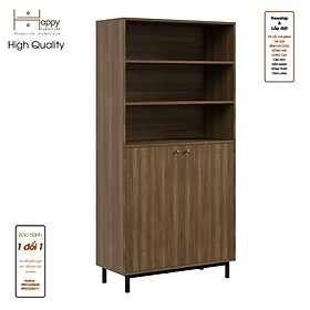 [Happy Home Furniture] CATY , Kệ sách 6 tầng 2 cửa mở - chân sắt ,  90cm x 40cm x 180cm (DxRxC), KSA_016