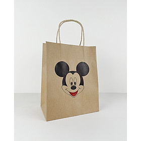 Túi giấy Kraft Nâu hình chuột Mickey. Combo 10 cái