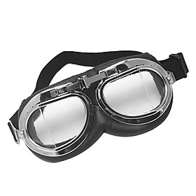 Universal Motorcycle Clear Lens Shatterproof Dustproof Goggles Eyewear Black