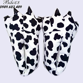 giày Dép bông bộ Đồ thú khủng long xanh liền thân lông mịn Pijama dáng Động Vật Hoạt Hình Cosplay