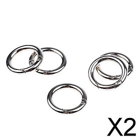 2x5 Pieces Round Push Gate Snap Open Hook Spring Ring Key Chain Carabiner 25mm
