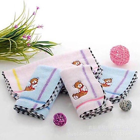 Mua Khăn mặt cho bé siêu mềm mịn thêu gấu dễ thương 100% cotton kt 25x25 cm