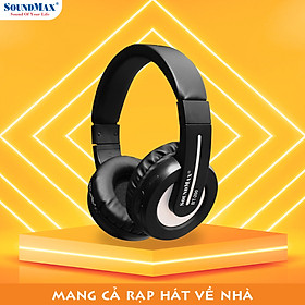 Mua Tai Nghe Bluetooth Chụp Tai Có Micro Tích Hợp SoundMax BT-200 | Bluetooth Headphone SoundMax BT200 | Pin Dung Lượng Cao  Gọn Nhẹ Dễ Dàng Mang Theo  Âm Thanh Ấn Tượng  Thời Gian Nghe Nhạc Lên Đến 8 Tiếng - Hàng Chính Hãng