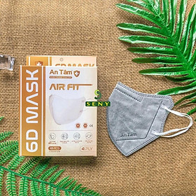 Combo 5 hộp khẩu trang 6d mask 4 lớp kháng khuẩn ngăn bụi mịn ôm khít khuôn mặt chính hãng An Tâm hộp gồm 10 cái_x5AT6DO