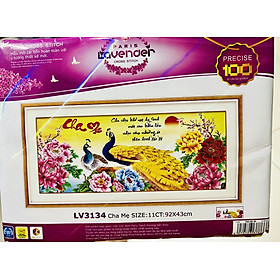 Mua Tranh thêu chữ thập Cha mẹ LV3134  kích thước 92 x 43 cm