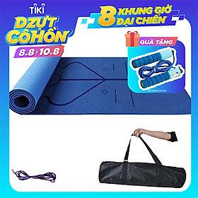 Thảm Tập Yoga,Thảm Tập Gym Định Tuyến 8mm 1 Lớp ECo Chính Hãng Đại Nam Sport + Kèm Túi Và Dây Buộc Thảm