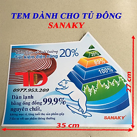 Tem dành cho tủ đông SANAKY loại đại mẫu 3