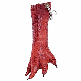 Móc khóa da cá sấu Huy Hoàng màu nâu đỏ HT8224
