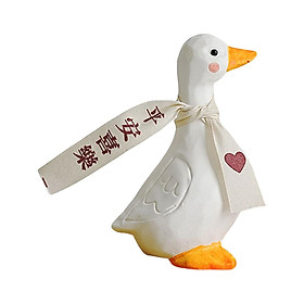 Blessed Duck Figurine Animal Figure Statue for Office Home Decor Be Happy
