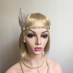 Flapper Headband Feather Crystal 1920s Headpiece Cocktail Hair Accessories