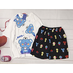 Set Đồ Bộ Hoạt Hình Unisex cartoon 3D Cute -Lapi VN, Đồ Bộ Thun, Set đồ mặc nhà, bộ ngủ, Vải Thun Cotton,Đồ Bộ Nam Nữ