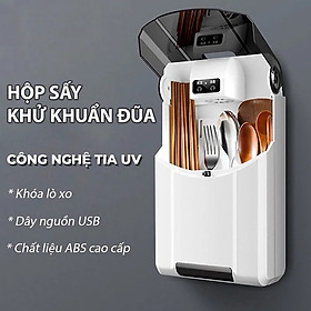 Mua Hộp Sấy Và Khử Khuẩn Đũa Thìa Muỗng Thông Minh  Có Nắp Đậy Cao Cấp Chống Côn Trùng  Kiến  Dán Tường Chắc Chắn - Hàng Loại 1