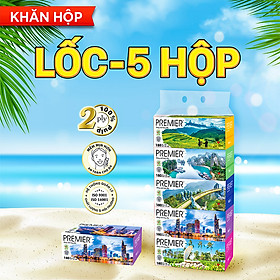 Giấy lụa hộp PREMIER 180 tờ - Combo lốc 5 hộp