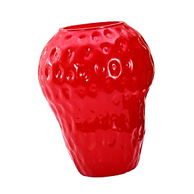 Glass Strawberry Vases Ornament Tabletop Vase for Bedroom Office Living Room