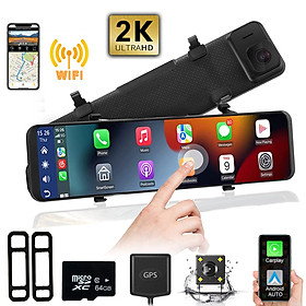 Mua   tặng thẻ nhớ 64G  Camera Hành Trình Cho Xe Hơi/Ô Tô Màn Hình Cảm Ứng 12 Inch Ips Bên Trước Và Sau 2K/Full HD1080P  Buletooth  Có Wifi Quay Video Vòng Lặp