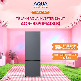 Mua Freeship toàn quốc - Tủ lạnh ngăn đông dưới Aqua Inverter 324 Lít AQR-B390MA(SLB) - Bảo hành 2 năm - Hàng chính hãng