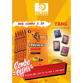 COMBO 5 gói thức ăn cho mèo con & mèo trưởng thành vị cá ngừ