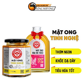 Combo Mật ong tinh bột nghệ Honimore 360g và Mật ong Hoa Vải Thiều 360g - tốt cho dạ dày, đẹp da